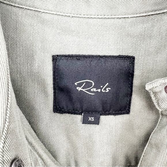 Rails Marcel Star Utility Button Down Top XS Green - Picture 6 of 8